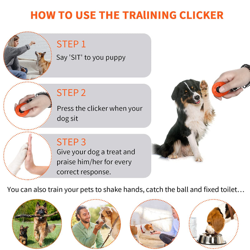 Frienda 9 Pieces Dog Training Clicker with Wrist Strap Pet Training Clicker Dog Behavioral Clicker for Behavioral Training Dogs Cats Birds Horses - PawsPlanet Australia