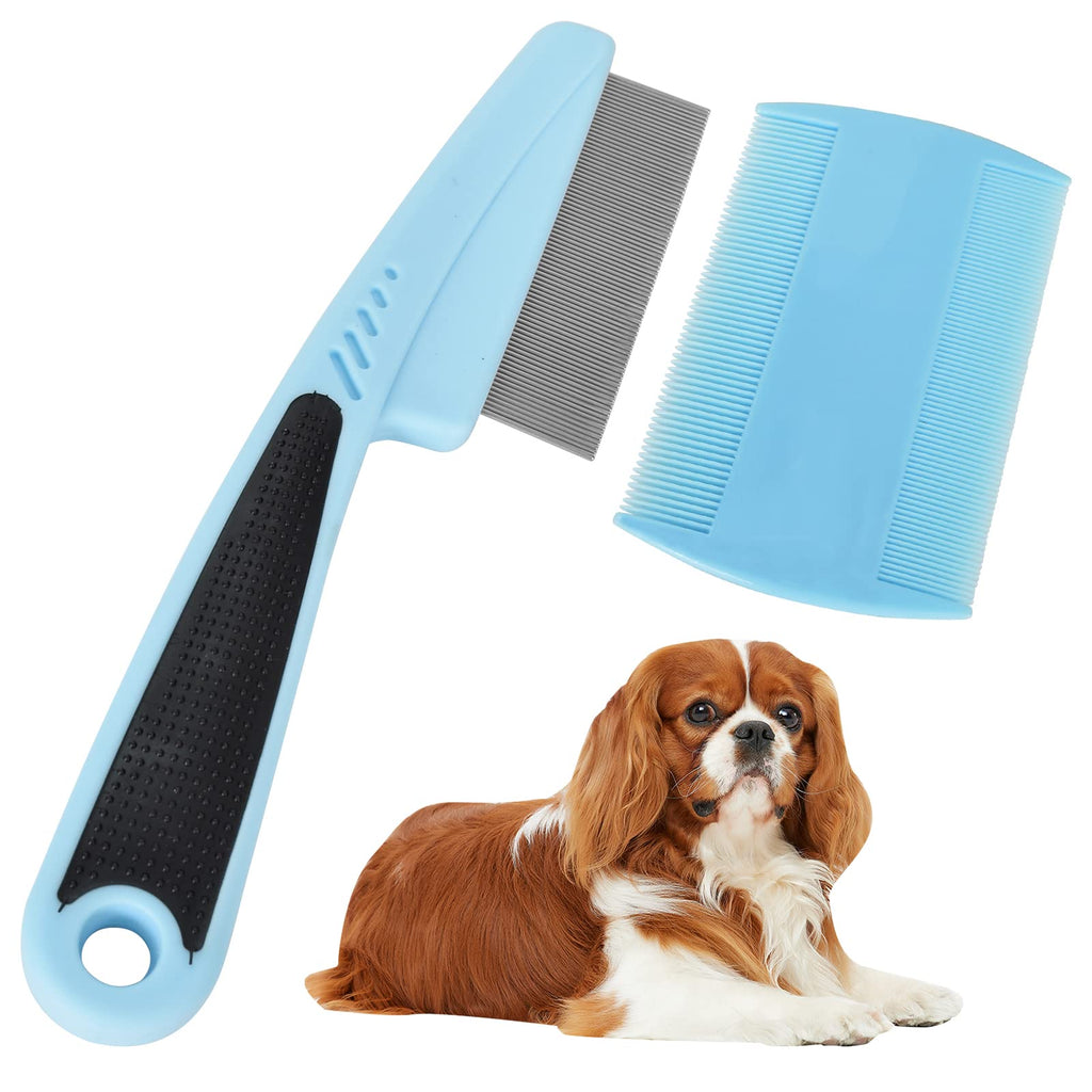 Flea comb for dogs, cats, pet dust comb, professional lice comb, stainless steel pet comb, pet comb, nit comb for removing fleas, double-sided comb with fine teeth, effective against lice, ticks - PawsPlanet Australia