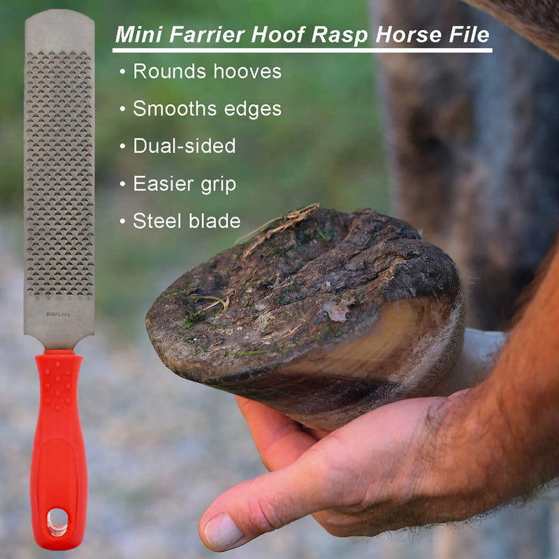 Rural365 Farrier Rasp File and Rubber Handle - Mini Rasp Hoof File Equine Hoof Rasp for Horses, Pig Hoof File, Goat Rasp - PawsPlanet Australia
