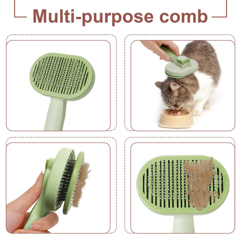 FRIUSATE Pack of 2 cat brush, dog brush, pet brushes with massage particles, cat grooming brush, multifunctional pet hair removal comb - removes loose hair and tangles - PawsPlanet Australia