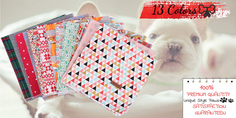 unique style paws Dog Bandana Square Dog Scarf Dog Kerchief, Cotton Bibs Sarf for Small Medium Large Dogs Adjustable Dog Bandanas L Red Dot - PawsPlanet Australia