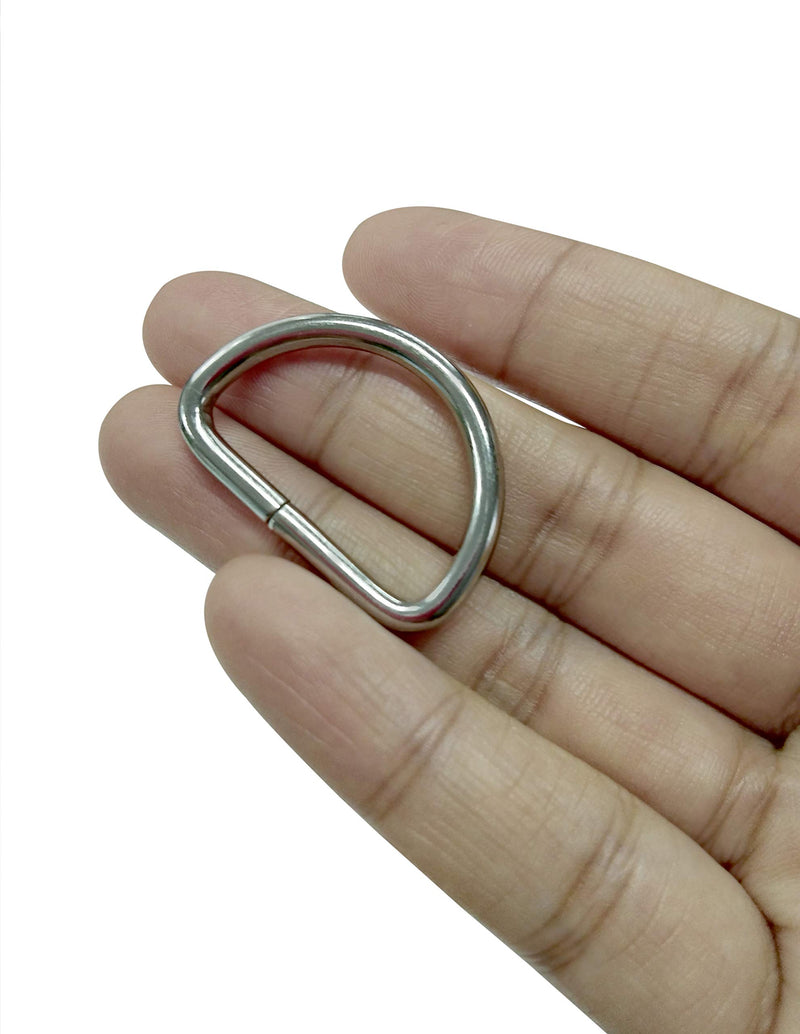 [Australia] - TSJ 50 Pack of Metal D Rings Heavy Duty 1 Inch D-rings for Sewing, Keychains, Belts and Dog Leash 50pcs Silver 