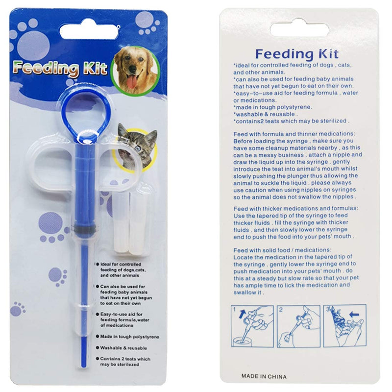 TIHOOD 2PCS Dogs and Cats Medicine Feeder Pet is Given Medicines Medical Feeding Tool Silicone Syringes Super Durable and Reusable Extremely Convenient Blue - PawsPlanet Australia