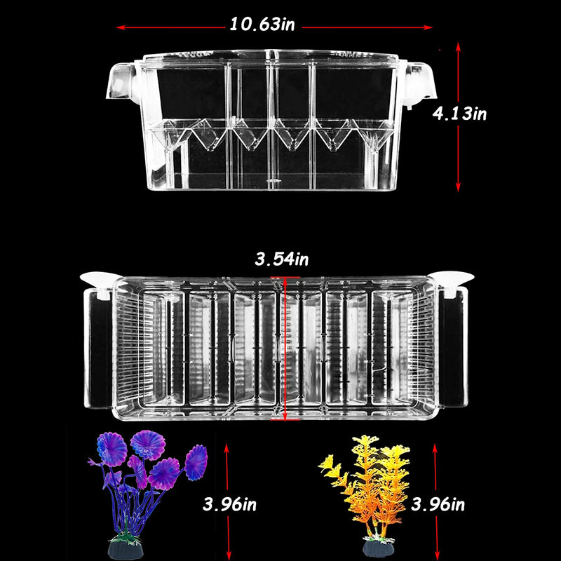 Hamiledyi Fish Breeding Box Aquarium Tank Incubator Acrylic Transparent Breeder Box Baby Fish Hatchery Artificial Plant Decorate for Shrimp Clownfish Guppy Molly Small Fishes (3Pcs) - PawsPlanet Australia