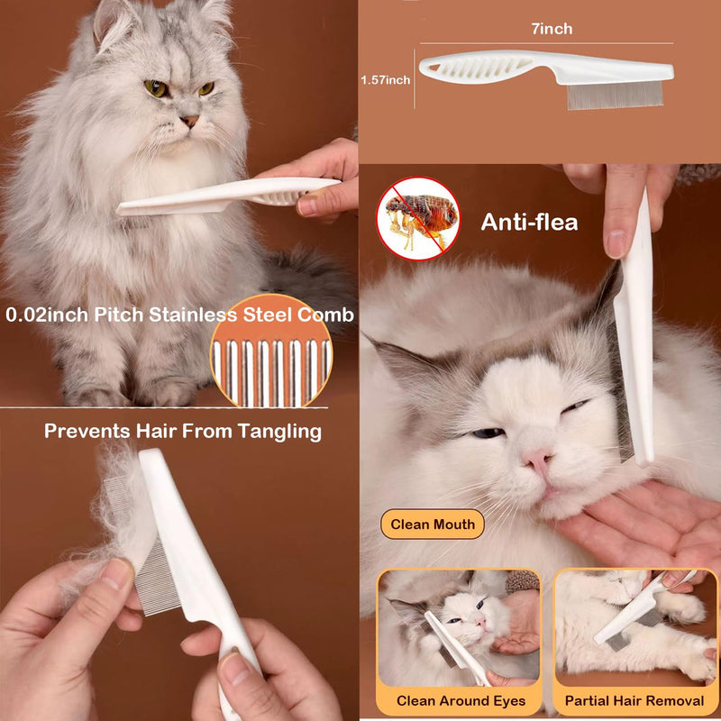 5 Pcs Steamy Cat Brush - 3 In1 Cat Steamy Brush, Self Cleanining Steamy Pet Brush for Cats and Dogs, Cat Hair Grooming Steam Brush for Shedding, Pet Massaging Tool Suitable for Pets Shedding (Brown) Brown - PawsPlanet Australia