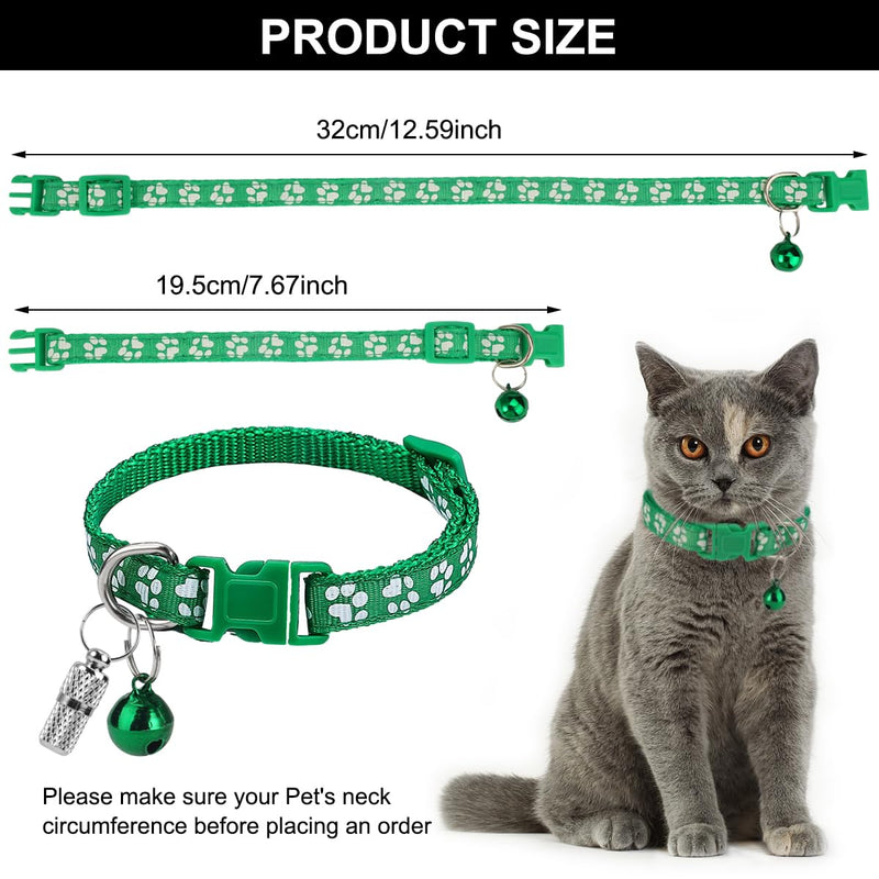 WHC Pack of 12 cat collars with safety clasp and bell and cat collar name address, colorful removable cat collars, adjustable cat collar 19-32 cm for cats and puppies, rabbits - PawsPlanet Australia
