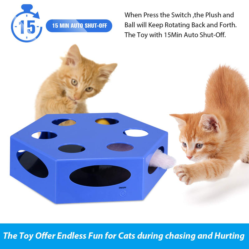 [Australia] - Joansan Interactive Cat Toy Timer, Electronic Random Rotating Teaser, Auto Shut Off Cat Toy, Catnip Ball Included, Good for Cats Kitten Exercise Chaser and Hunting Training 