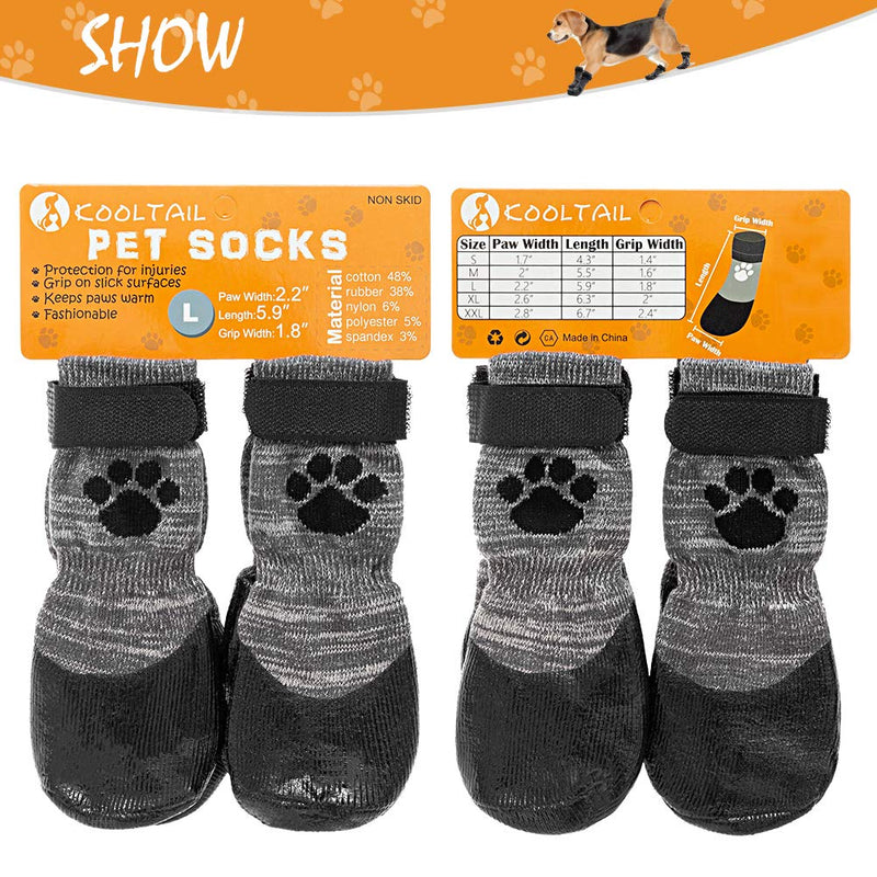 KOOLTAIL Anti Slip Dog Socks - Outdoor Dog Boots Waterproof Dog Shoes Paw Protector with Strap Traction Control for Hardwood Floors Medium - PawsPlanet Australia