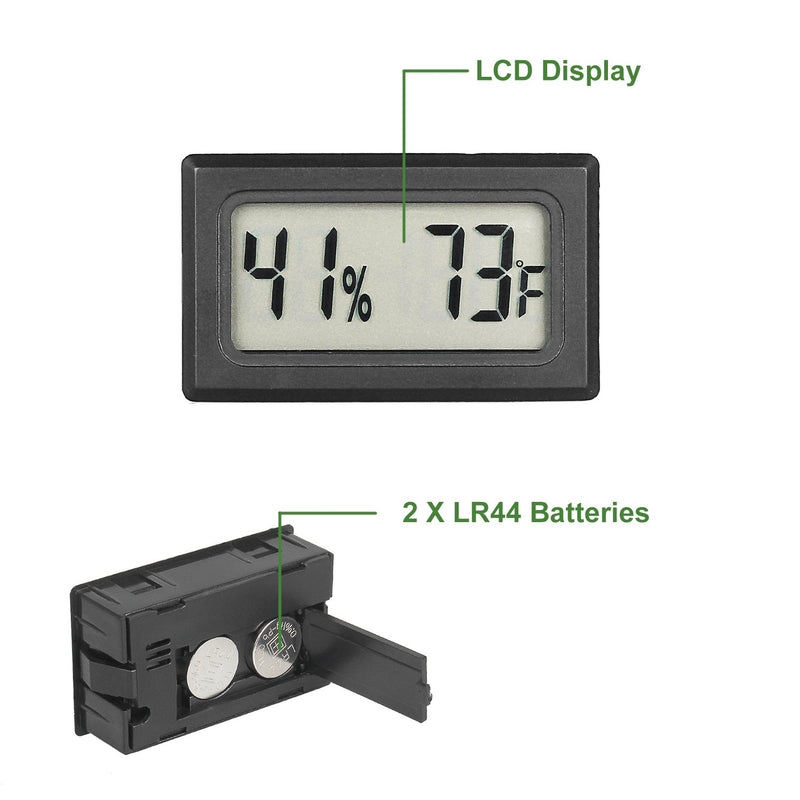 [Australia] - Qooltek Mini Hygrometer Thermometer LCD Display Digital Temperature Humidity Meter Gauge for Incubators Reptile and Humidors (Fahrenheit) new hygrometer thermometer 