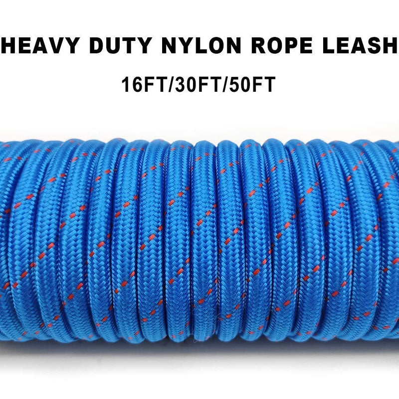 YUCFOREN 16FT/30FT/50FT/100FT Long Dog Leash, Check Cord Recall Training Rope Leash for Puppy Small Medium Large 16ft*1/3" Blue - PawsPlanet Australia