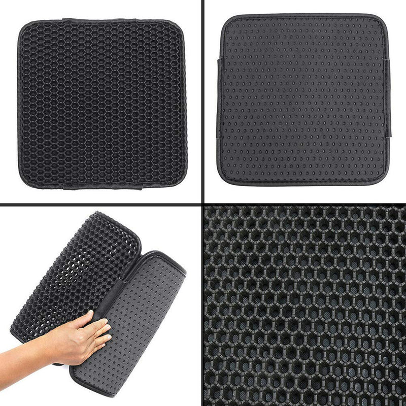 Almabner Cat Litter Mats Trapping Pads, EVA Honeycomb Double Layer Trapper Anti Slip Non Toxic Waterproof Slim Cat Litter Mat, Foldable Pad for Decentralized Control for Litter Box 30*30*0.7cm - PawsPlanet Australia