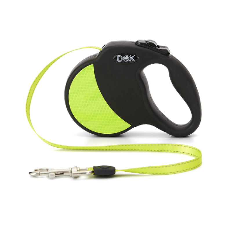 DDOXX retractable leash reflective, extendable | many colors & sizes | for small & large dogs | Belt leash dog leash retractable puppy cat | Dog leash accessories dog | M, 5 m, up to 20 kg, yellow M | 5m | up to 20 kg black/yellow reflective - PawsPlanet Australia