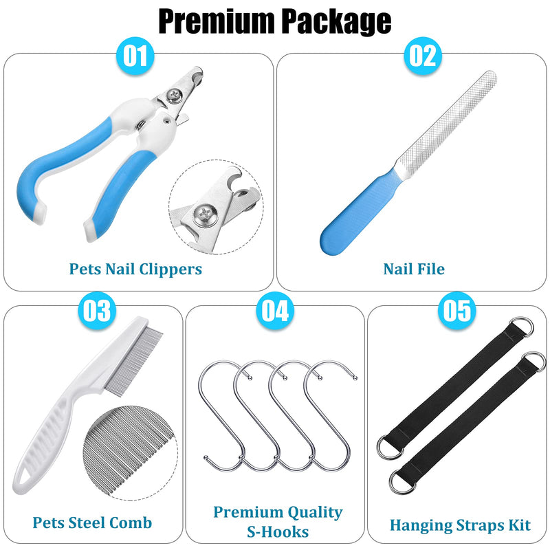 Saintrygo 11 Pieces Pet Grooming Hammock Helper for Pet, Breathable Dog Hammock Restraint Bag with Hook Nail Clipper Trimmer Nail File Comb for Bathing Washing Grooming and Trimming Nail (Small) - PawsPlanet Australia