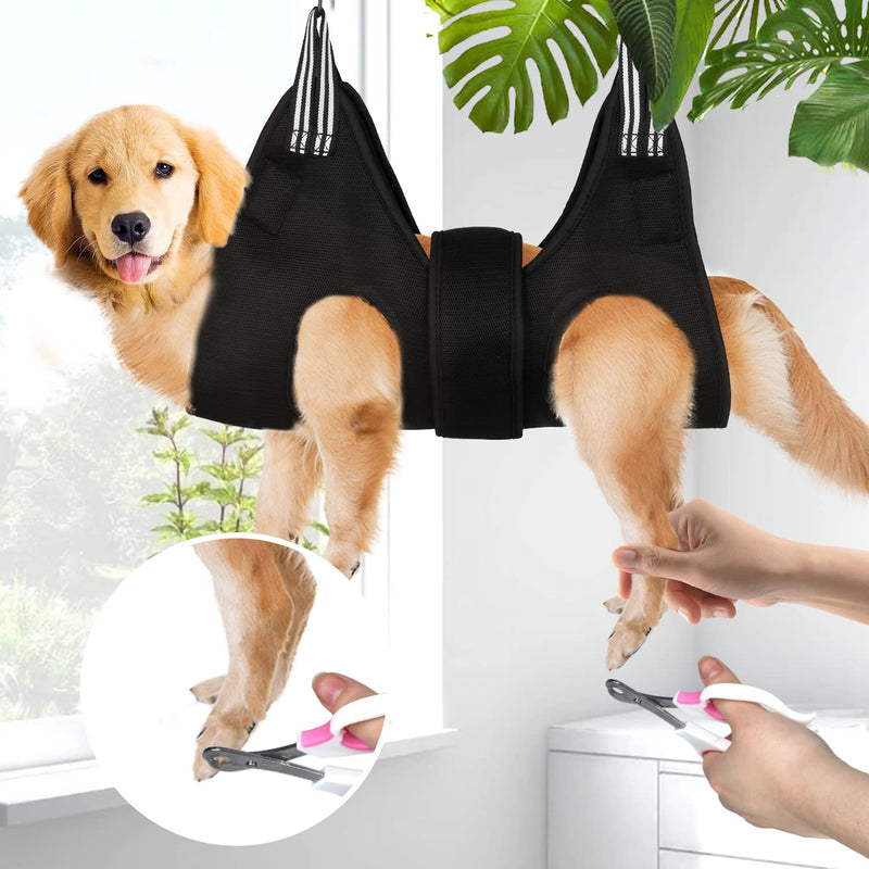 Dog Grooming Hammock Set for Dogs and Cats, Newly Upgraded Hammock Harness for Nail Trimming, Pet Grooming Hammock Nail Trimming Helper Ears/Eyes Care Helper for Small Large Pets M - Upgraded - PawsPlanet Australia