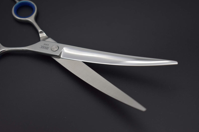 [Australia] - KKO Professional Dog/Pet Grooming Shears/Scissors 5.5'/6'/6.5"/7"/7.5"/8" Left/Right Handed Curved Shears/Straight Scissors Japan Craft Stainless Steel 440c Forged 8.0" Curved Blue Diamond 