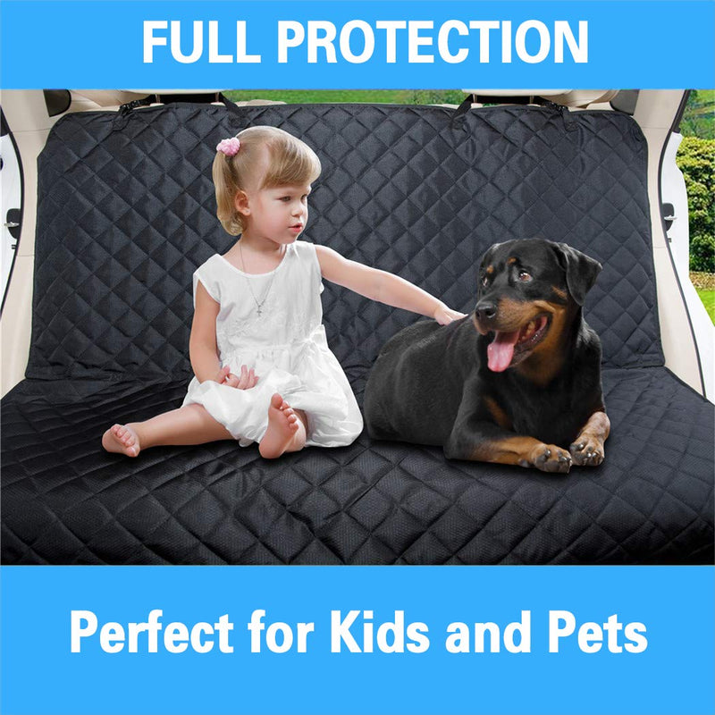 [Australia] - Popbark Dog Back Seat Cover Protector for SUV Trucks Cars - Guaranteed Waterproof, Heavy Duty, Chemical-Free Bench Seat Cover for Kids Pets, Compatible Backseat Protector, Black 