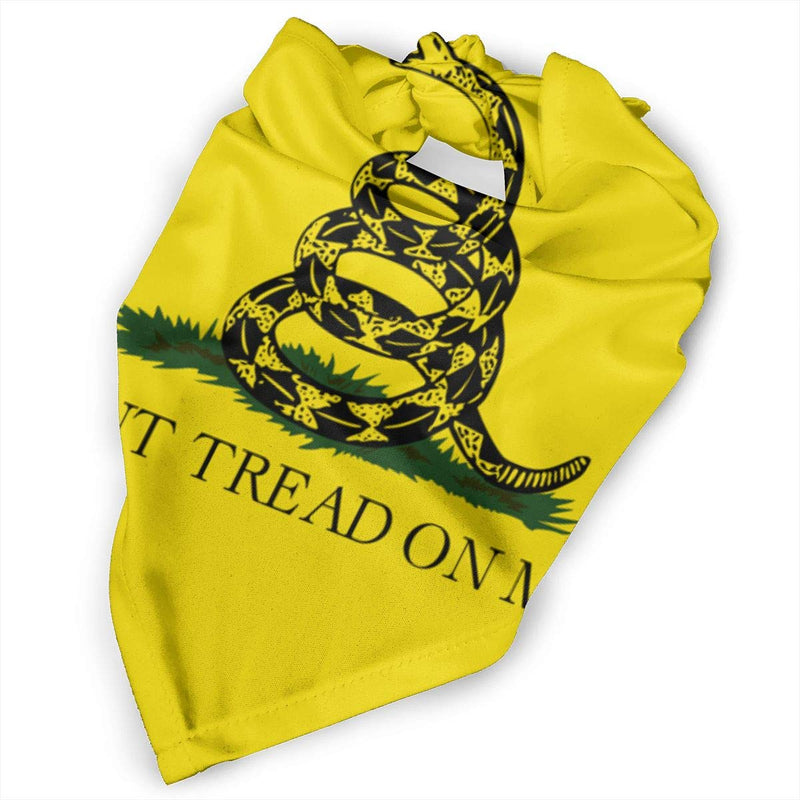 [Australia] - Don't Tread On Me Gadsden Flag Dog Bandana Collars Triangle Neckerchief Bibs Scarfs Accessories Pet Cats and Baby Puppies Saliva Towel One Size White 