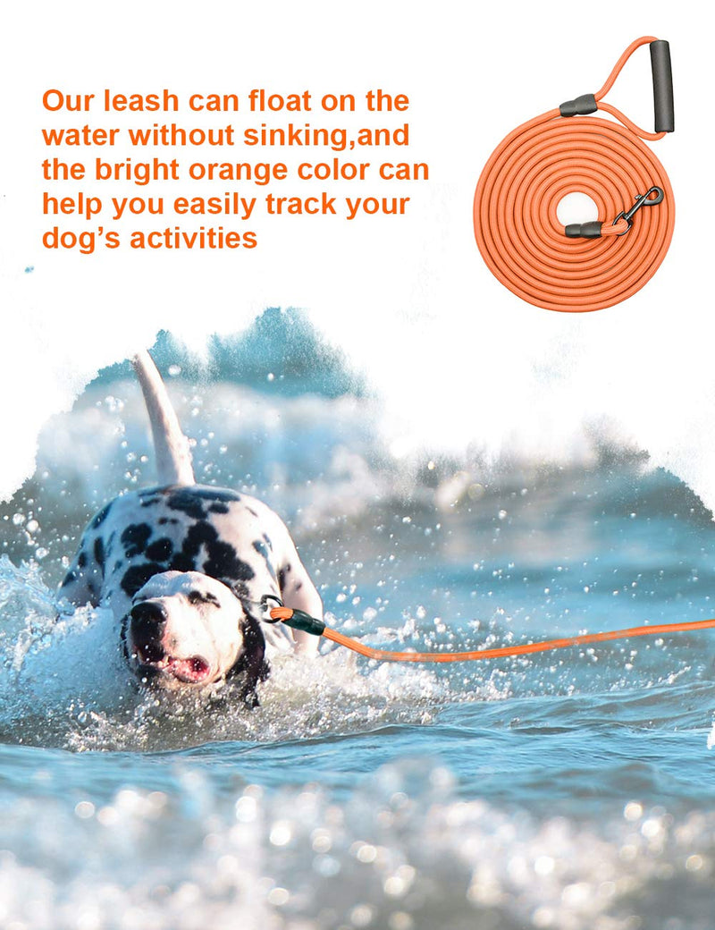 [Australia] - Dog Training Leash 15FT 30Ft, Nylon Long Dog Lead can Float on the Water Heavy Duty Rope for Small Medium Large Dogs Swimming, Running, Camping or Yard Recall Training Long Dog Leash with Foam Handle 