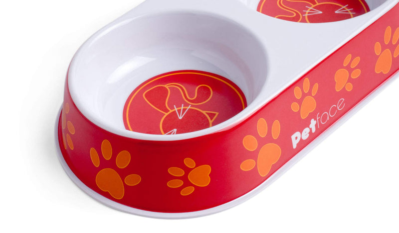 Petface Melamine Double Cat Food and Water Bowl - PawsPlanet Australia