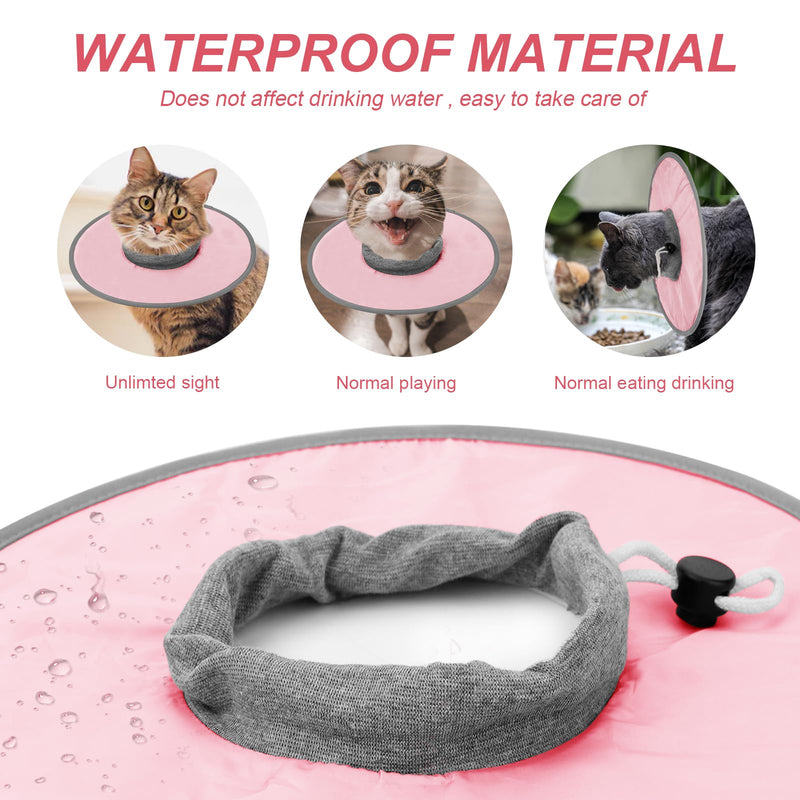 Recovery Collar for Cats, Adjustable Protective Cat Recovery Collar Waterproof Elizabethan Collar for Kittens Puppies After Surgery Stop Licking Wounds (Pink, Size XL) Pink, Size XL - PawsPlanet Australia