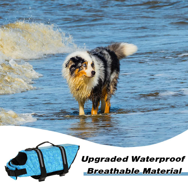 Dog Life Preserver, Dog Life Vest for Swimming Beach Boating Dog Life Jacket with High Buoyancy Dog Flotation Vest for Small/Medium/Large Dogs (Bluebone, XXS) XX-Small Bluebone - PawsPlanet Australia