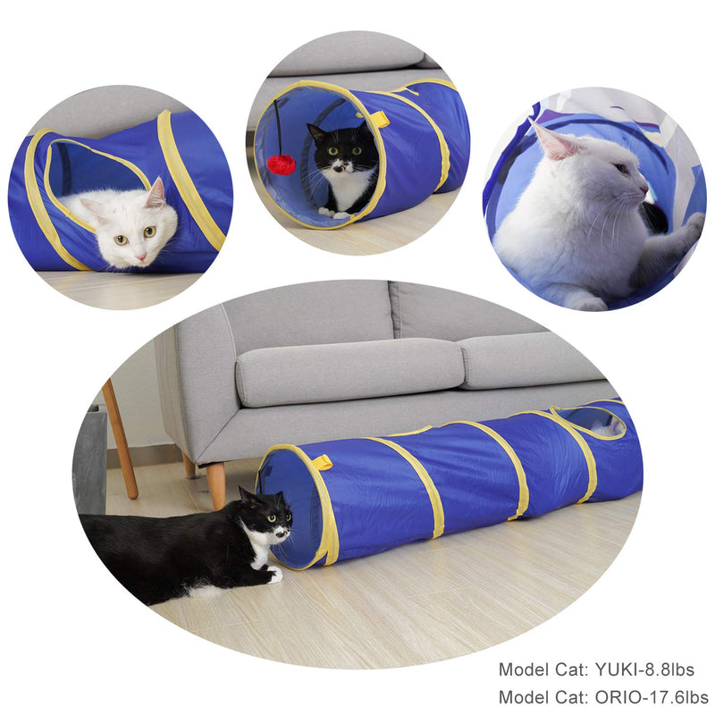 [Australia] - PEOPLE&PETS Collapsible Cat Tunnel, Toys Interactive Pet Play Tubes for Cats and Small Animals, with Peep Holes and Ball Toy Astronauts 