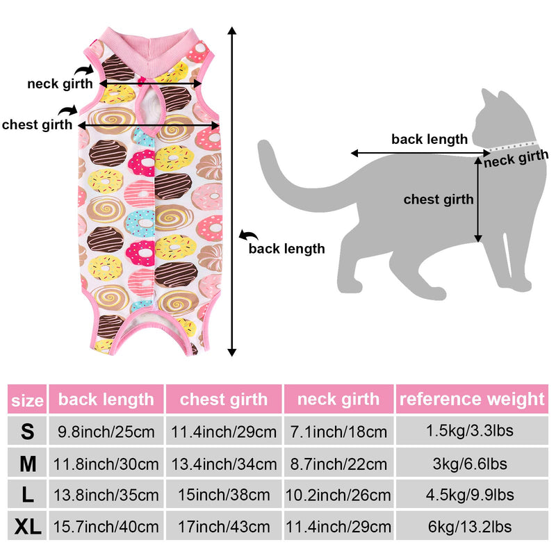 ADXCO 2 Pieces Cat Recovery Suit Cat Surgery Recovery Suit Cat Clothes for Abdominal Wounds or Skin Diseases Kittens Physiological Clothes Paste Cotton Breathable Surgery Suits M - PawsPlanet Australia