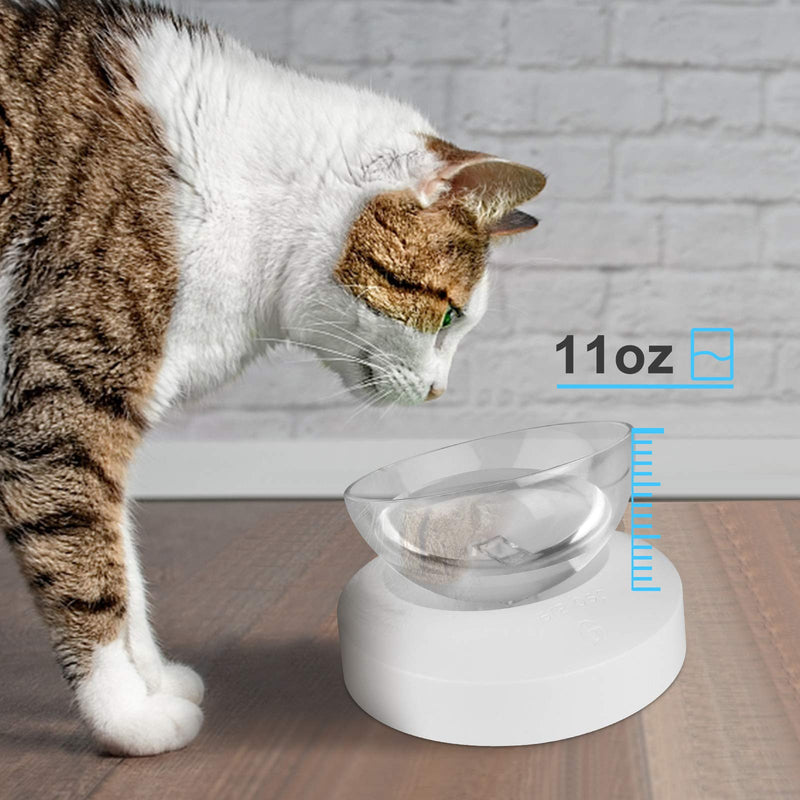 FancyWhoop Cat Bowl with Detachable Raised Stand 0-20°Adjustable Tilted Pet Food Bowl Perfect for Cats and Small Dogs Single Bowl - PawsPlanet Australia