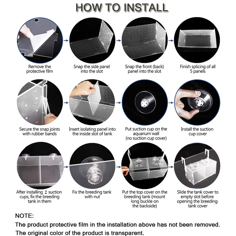 Fish Breeding Box, Acrylic Breeder Isolation Box Aquarium Fish Tank Hatchery Incubator with Suction Cups for Baby Fishes Shrimp Clownfish Guppy - PawsPlanet Australia