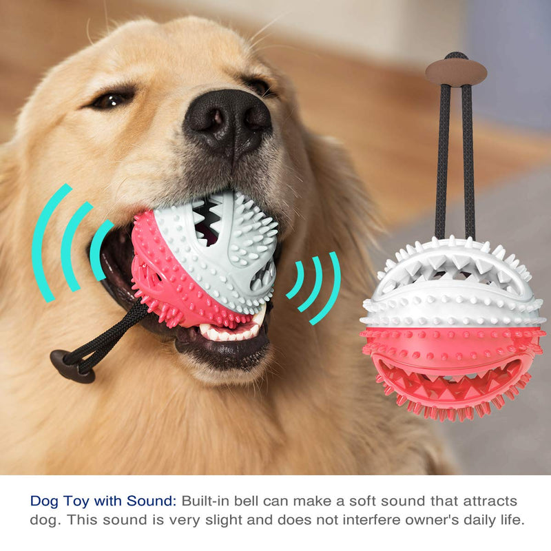 [Australia] - Tarasun Pet Toy Ball Multifunctional 6 in 1, Toothbrush Nontoxic Bite Resistant/Teeth Cleaning, Treat Feeder/Food Dispensing, Training Interactive, Squeak Ball Chew Food Safe for Dogs Puppy Cat Kitten 