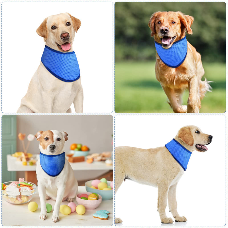 2 Pieces Pet Self Cooling Bandana Dog Ice Bandana Dissipation Triangle Scarfs Kerchiefs Dog Cat Ice Collar for Summer (Blue) Blue - PawsPlanet Australia