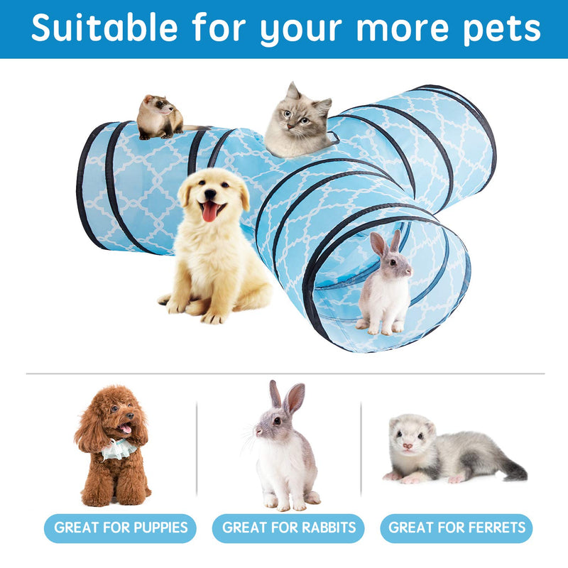 WESTERN HOME WH Cat Tunnels for Indoor cat, Pet Cat Tunnel Tube Cat Toys 3 Way Collapsible, Cat Play Tent Interactive Toy Maze Cat Tunnel Bed with Balls for Cat Puppy Kitten Rabbit - PawsPlanet Australia