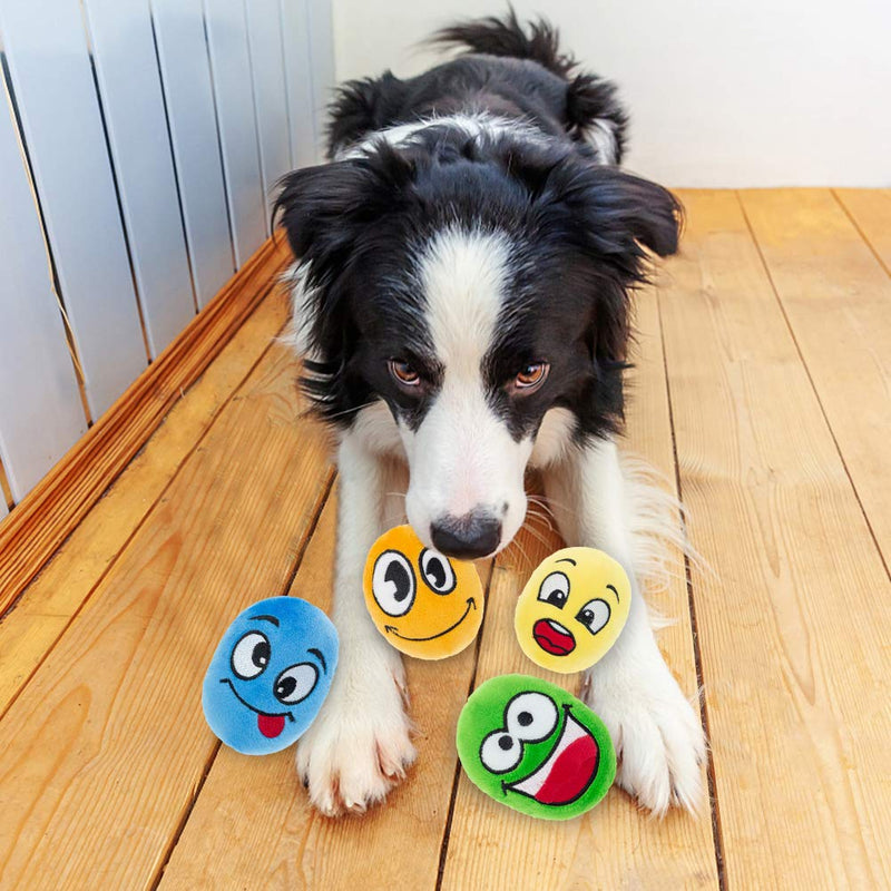 BINGPET Plush Dog Squeaky Toys with Box Storage, Puppy Chew Toys with 4 pack Squeaky Egg-shaped Balls, Interactive Hide and Seek Dog Toys for Small Medium Dogs - PawsPlanet Australia