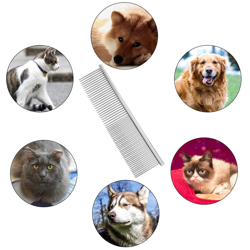 Pet comb, pet professional comb made of stainless steel, 2-in-1 stainless steel comb, dog cat comb for small, pet grooming combs medium and large pets with long hair, short hair - PawsPlanet Australia