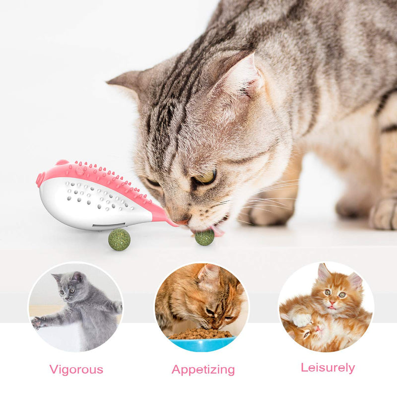 Нсрet 2 Pcs Catnip Toys, Cat Toothbrush Toy Interactive Chew Toy, Kitten Teeth Cleaning Cleaning Toothbrush, Puffer Fish Shape Refillable for Gift - PawsPlanet Australia