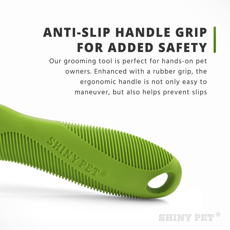 Detangling Pet Comb for Dogs & Cats - Detangler Grooming Tool with Long & Short Stainless Steel Metal Teeth for Dematting Matted Fur, Combing Out Knots, Removing Tangles from Undercoat - Ebook Guide TOOL7 - PawsPlanet Australia