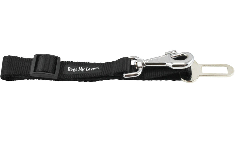 [Australia] - Dogs My Love Adjustable 15"-25 Long Leash Car Seat Dog Safety Belt 1" Wide Vehicle Lead Large Black 