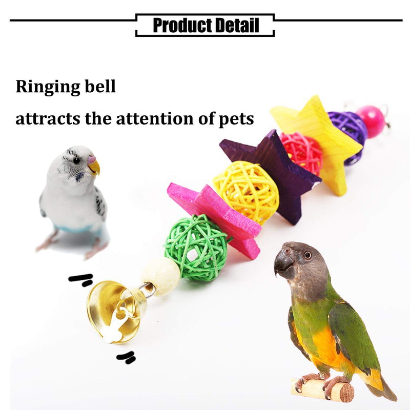 PINVNBY Bird Parrot Swing Chewing Toys Hanging Hammock Bell Pet Birds Cage Toys Wooden Perch with Wood Beads for Small Parakeets, Parrots, Conures, Love Birds, Cockatiels, Macaws, Finches 10 PACKS - PawsPlanet Australia