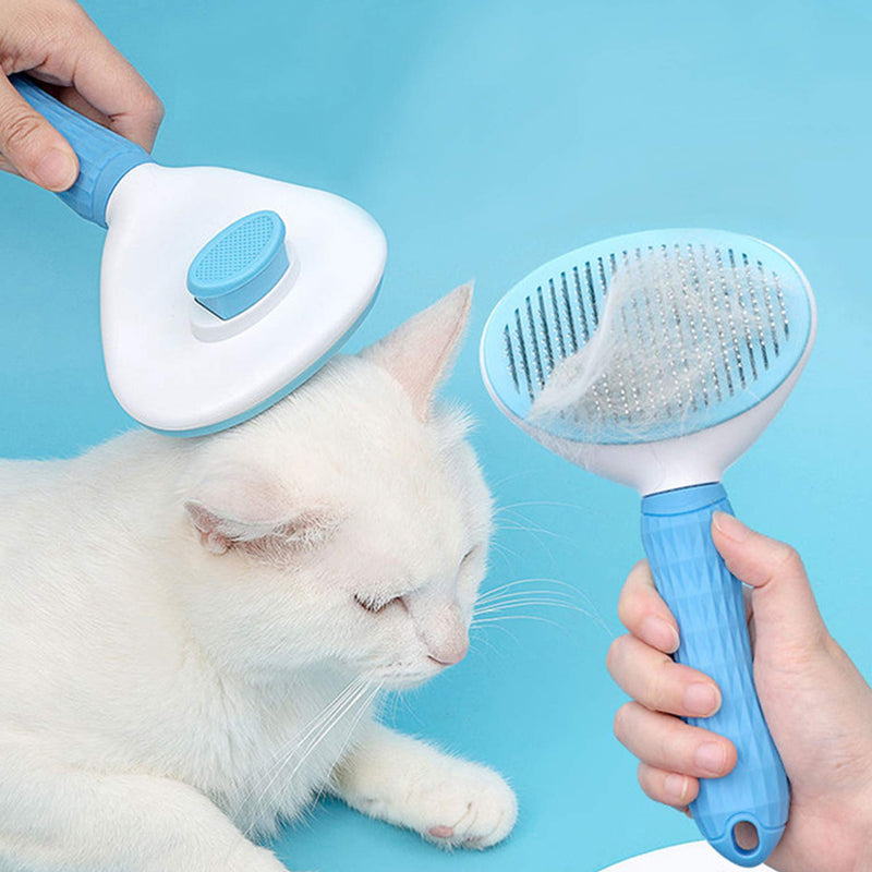 DEMOO Pet Brush for Dogs and Cats, Dog Cat Slicker Brush for Shedding Grooming Massage Self Cleaning Pet Hair Remover Comb,Pet Hair Brushes for Long & Short Fur - PawsPlanet Australia