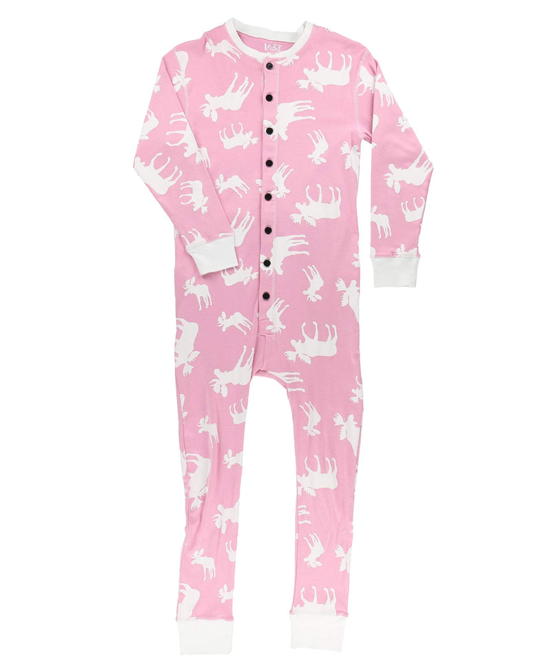 [Australia] - Lazy One Flapjacks, Matching Pajamas for The Dog, Baby & Kids, Teens, and Adults Classic Moose Pink Flapjack Onsie Youth 6 