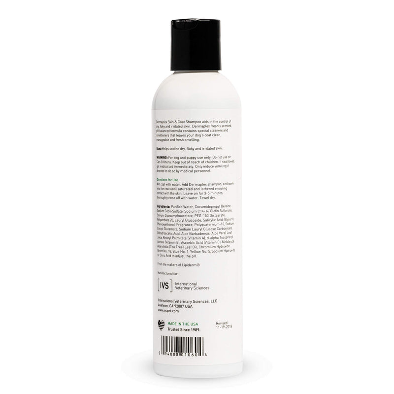 [Australia] - International Veterinary Sciences IVS Dermaplex Medicated Natural Shampoo with Tea Tree Oil to Soothe Dry, Irritated Skin for Dogs, Made in the USA 16 Ounce 