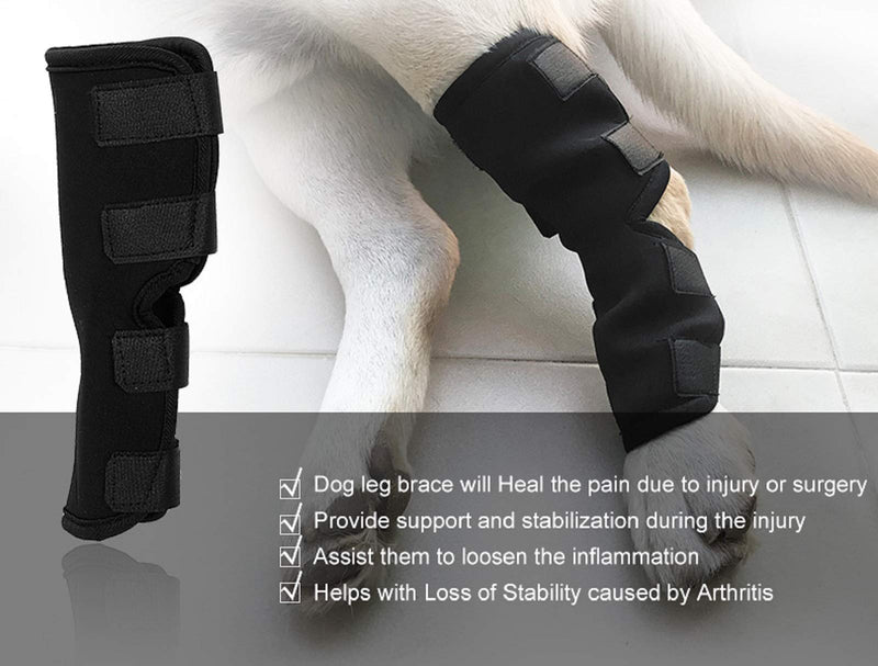 VANVENE Extra Supportive Dog Canine Rear Front Leg Hock Joint Wrap Protects Wounds Compression Brace Sleeve with Straps for Heals and Prevents Injuries and Sprains Helps Arthritis (Medium) Medium (Pack of 1) - PawsPlanet Australia