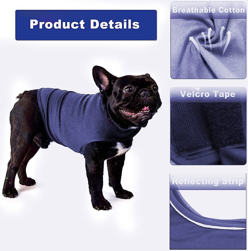 Dog Anxiety Jacket, Dog Anxiety Calming Vest Wrap for Thunderstorm, Fireworks, Vet Visit, Travel and Separation, Suitable for Small Medium Large Dogs X-Small Blue - PawsPlanet Australia