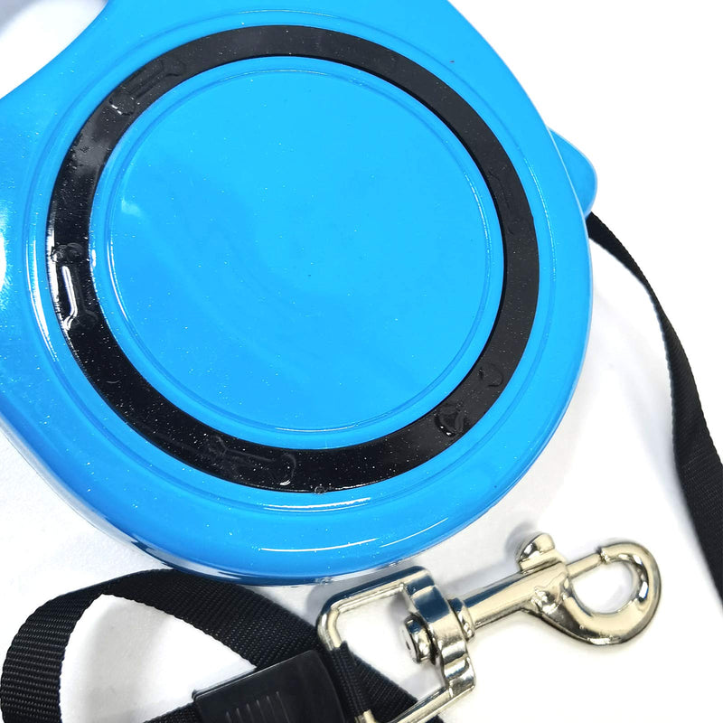 [Australia] - EBLSE 16.5ft Automatic Retractable Dog Leash, 360 Tangle Free Dog Walking Leads for Small Meduim Dogs, Nylon Tape Leashes Blue 