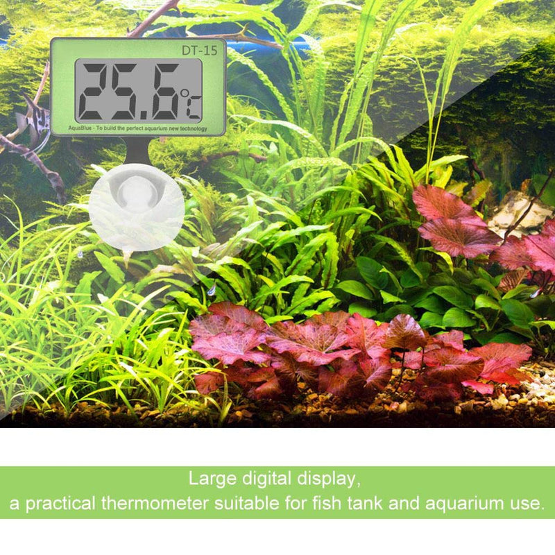 [Australia] - Pssopp Aquarium Thermometer Fish Tank Temperature Measuring Tool LCD Digital Thermometer Aquarium Digital Display Thermometer with Suction Cup 