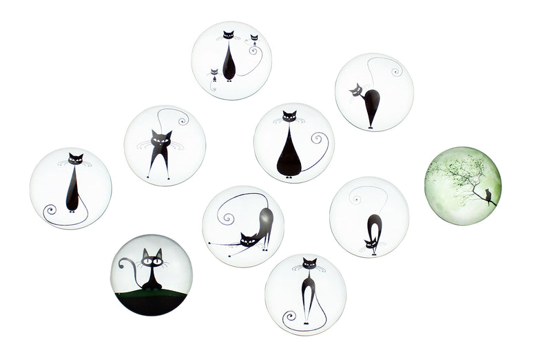 FF Elaine 10 Pcs Fridge Magnets Crystal Glass Housewarming Home Decorations Gift. (Cat) Cat - PawsPlanet Australia