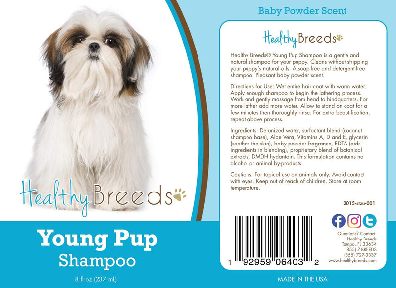 [Australia] - Healthy Breeds Young Puppy Soap-Free, Detergent-free, Tear-less, Baby Powder Scent Shampoo 8oz Shih Tzu 