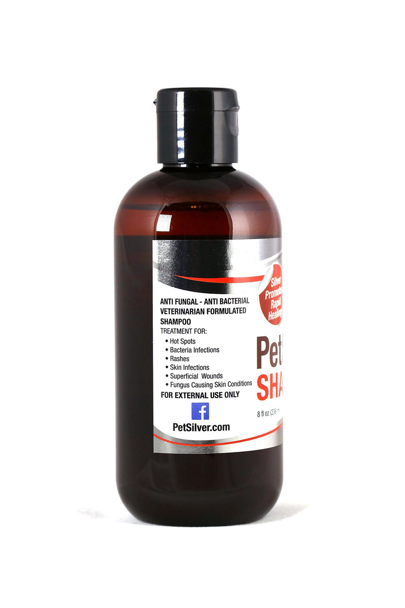 [Australia] - Pet Shampoo with Chelated Silver (8oz) for Dogs and Cats. Skin Infections, Hot Spots, Cuts, Wounds, Flea, Tick and Insect Bites 