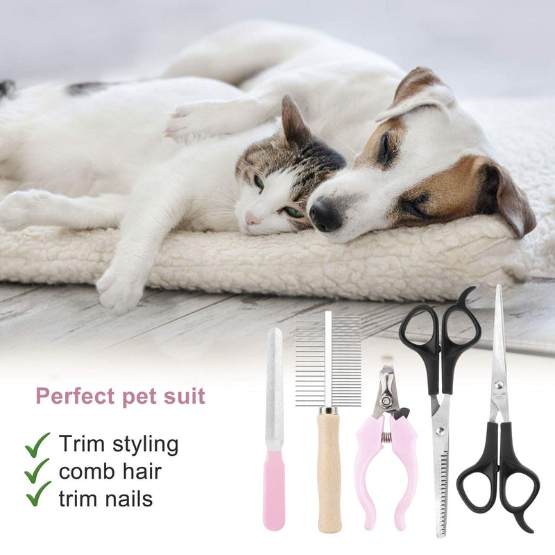 QiCheng & LYS Professional Pet Hair Trimmer Dog Trimmer Pet Grooming Tool Pet Grooming Set (5pcs) (Package 2) - PawsPlanet Australia