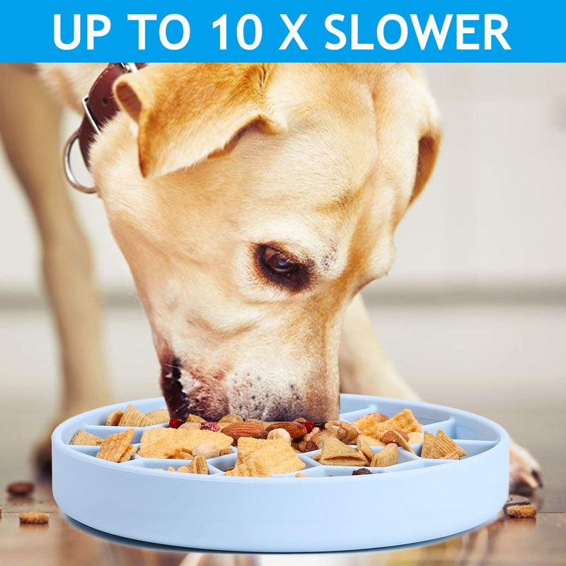 Slow Feeder Dog Bowl, Non-Slip Dog Bowl With Bottom Suction Cup, Puzzle Feeder for Dogs, Silicone Anti Gulping Slow Feeder, Extend Eating Time - PawsPlanet Australia